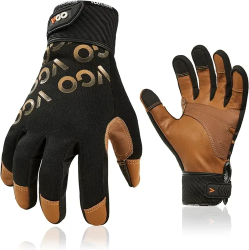 Vgo Guantes de trabajo para hombre, guantes mecánicos, resistentes, guantes de vibración (SL8777/SL7721)