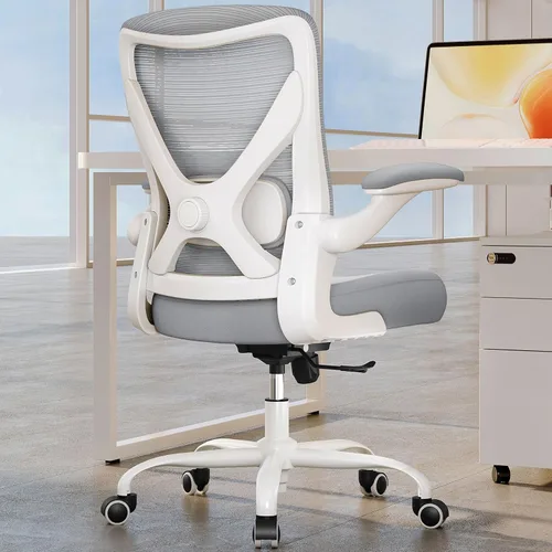 Silla de oficina Silla de escritorio ergonómica cómoda: Silla de computadora de malla de 330 libras, sillas ergonómicas para juegos con ruedas, Gris