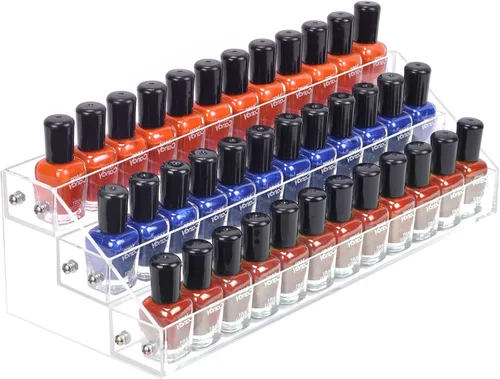 BTremary 3 paquetes de organizador de esmalte de uñas transparente, soporte de exhibición de acrílico para lentes de sol, pintura y aceites