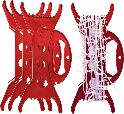 Miniatura 12 de 8PCS Organizador de Luces de Navidad Almacenamiento de Luces de Vacaciones Rojo Organizador de Luces de Propósito General Bobina de Luces de Navidad