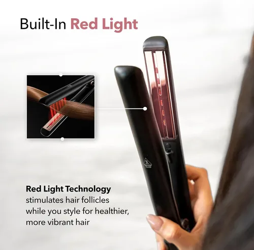 Miniatura 6 de SRILabs StyleQ Plancha plana para el cabello alisador Styler - Tecnología GraphFlow, iones negativos, terapia de luz infrarroja, 12 configuraciones