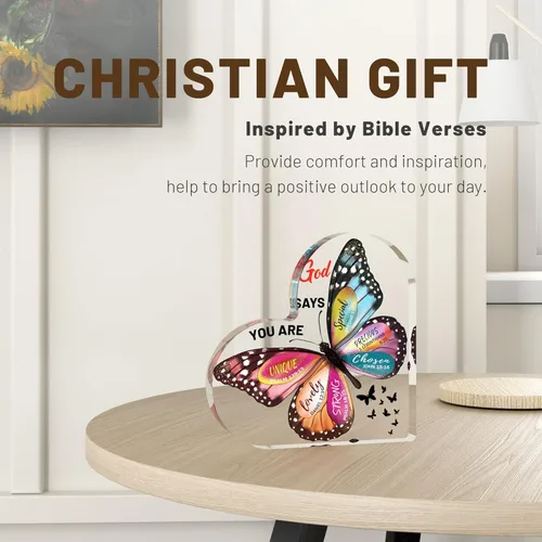 Miniatura 6 de Regalos cristianos para mujeres de cumpleaños, regalos inspiracionales de mariposa para mujeres amigas, mamá, hermana, niña, mujer católica, regalo