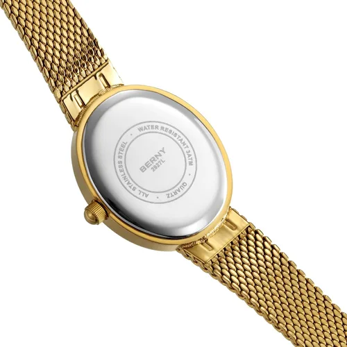 Miniatura 3 de BERNY Relojes de oro vintage para mujer, elegante reloj de pulsera ovalado para mujer, relojes analógicos de cuarzo para mujer, 3ATM resistente al