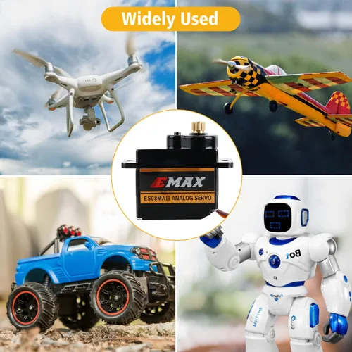 Miniatura 6 de ES08MA II 12g Mini Engranaje de Metal Analógico Servo A Prueba de Golpes Estable Compatible para Modelo RC Uno Pack De