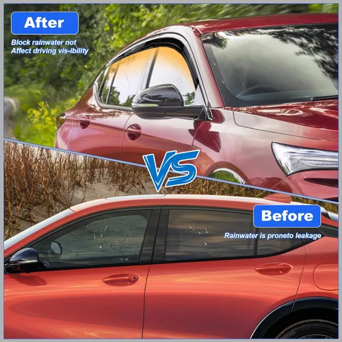 Miniatura 7 de Viseras adhesivas de bajo perfil para ventana, protectores de lluvia para Buick Envista 2024 2025, deflectores de ventana, reducen el ruido