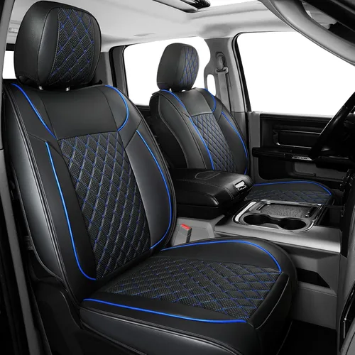 Miniatura 9 de FREESOO Juego completo de fundas de asiento de automóvil para Dodge Ram 2002-2018 1500 y 2011-2026 2500 3500 Crew Quad Cab, 2019-2024 Ram 1500 Negro
