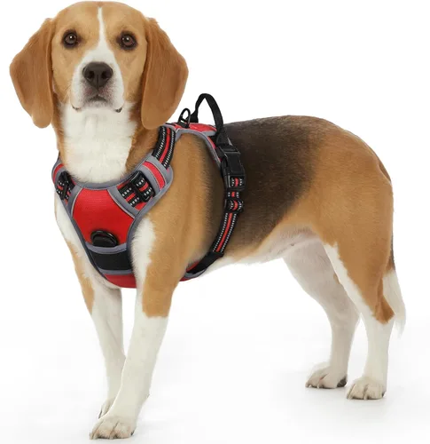 Miniatura 10 de Eagloo Arnés para perro pequeño, sin tirones, chaleco de servicio con tiras reflectantes y asa de control, ajustable y cómodo para caminar, arnés