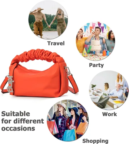 Miniatura 6 de KingTo Bolso pequeño de hombro para mujer, bolso de mano suave de diseñador en la nube, bolso cruzado ligero