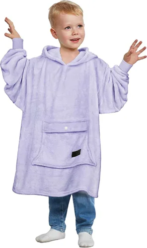 Miniatura 16 de Catalonia - Sudadera con capucha de gran tamaño para niños, sudadera de forro polar portátil con bolsillo frontal grande, para niños de 4 a 12 años