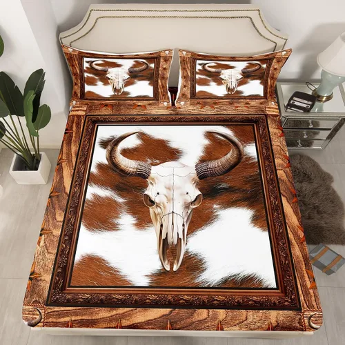 Miniatura 9 de Manfei Sábana bajera ajustable de piel de vaca, tamaño individual, juego de ropa de cama de flores de rosa roja, 2 piezas para decoración