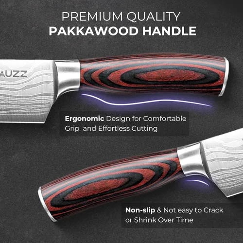 Miniatura 7 de DiiHAUZZ Cuchillo de chef de 8 pulgadas, cuchillo de cocina ultra afilado en acero inoxidable de alto carbono para chefs profesionales y caseros