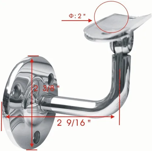 Miniatura 3 de Soporte giratorio para pasamanos de 2 "Soporte de tubo de reposabrazos inoxidable Renovator's Supply