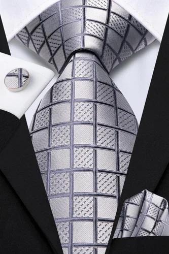 Miniatura 104 de Dubulle Corbata tejida de cachemira para hombre y gemelos de pañuelo para hombre, conjunto de gemelos para boda formal y negocios