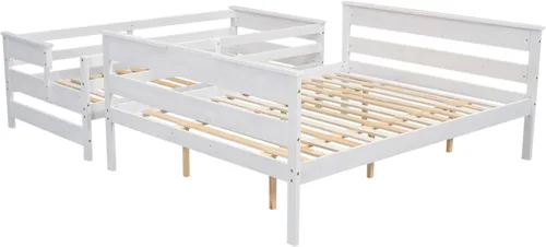 Miniatura 5 de Litera individual XL sobre Queen, se puede dividir en cama tipo loft junior y plataforma Queen con cabecera y estribo para niños, niñas y adultos
