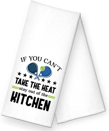 Miniatura 7 de RZHV Toalla de cocina con texto en inglés "Stay Out of the Kitchen", divertida toalla de platos de pickleball regalo para mujeres, hermanas, amigas