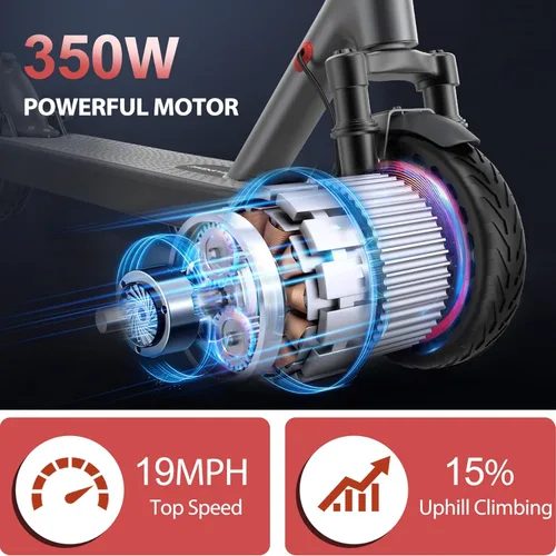 Miniatura 5 de MAXSHOT Electric Scooter for Adults, 8.5/14" Tires, 19/22Mph, 350W/500W Motor, 16-28 Miles Range, Folding E-Scooter with Dual Suspension,APP Control
