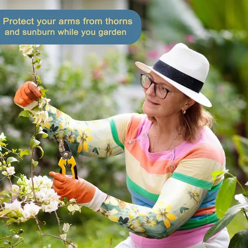 Miniatura 5 de Mangas de jardinería, mangas de enfriamiento de brazo de protección solar para jardinería, mangas a prueba de espinas para cubrir brazos para Flor