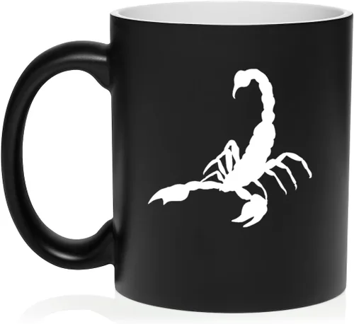 Miniatura 20 de Daylor Taza de café de cerámica Scorpion, regalo para ella, él, amigo, compañero de trabajo, esposa, esposo (11 onzas, azul)
