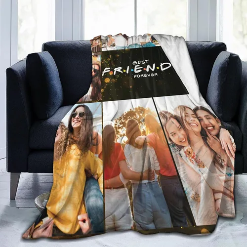 Miniatura 2 de Manta de mejores amigos con fotos, manta personalizada con fotos, manta de fotos, regalos para cumpleaños, BBF, hermana de mejores amigos, fotos 6