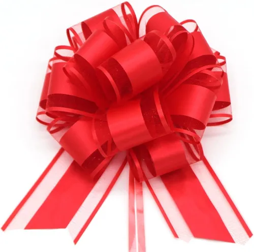Miniatura 9 de 6 piezas de lazos de tirar, lazo de regalo verde frijol, 6 pulgadas, Navidad, fiesta, regalo de cumpleaños, boda, lazos de cinta para envolver cajas
