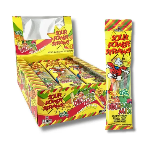 Miniatura 10 de Sour Power Premium Sorbetes de caramelo surtidos – Los caramelos de pajitas agrias originales desde 1985 – 50 g (Paquete de 6) – Vegano,