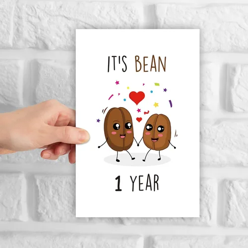 Miniatura 6 de GYYsweetus Tarjeta de aniversario de 1 año para novio, divertido regalo de aniversario de un año para novia, tarjeta de aniversario de primera boda