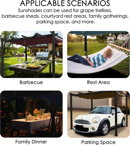 Miniatura 6 de Kozyard Morgan Pérgola Retráctil para Exteriores con Toldo de Sombra para Patio, Refugio de Pérgola de Aluminio para Patio Trasero, Terraza, Jardín