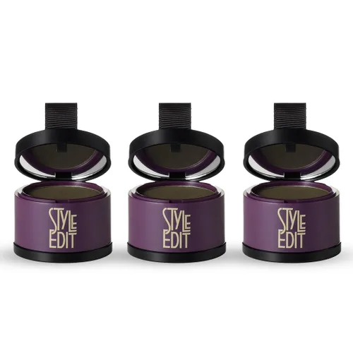 Miniatura 17 de Style Edit Polvo de retoque de raíz para cabello marrón claro Color de cabello para cubrir canas y raíces Polvo de línea capilar con infusión