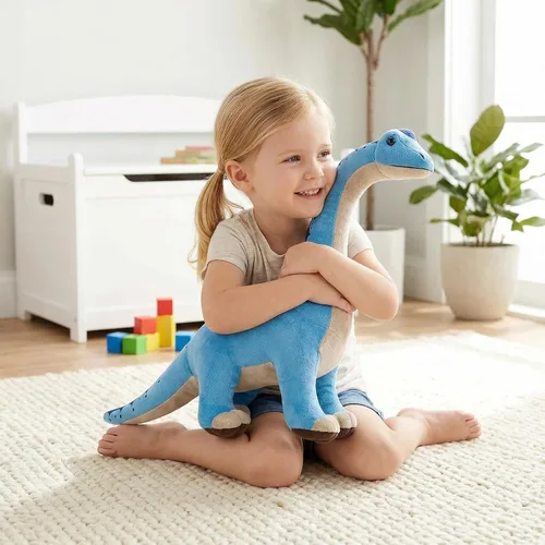 Miniatura 6 de Juguete de peluche de dinosaurio de Brachiosaurus de simulación, dinosaurio tiranosaurio Rex, juguetes de peluche de animales suaves, regalos