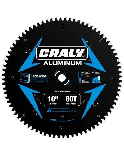 Miniatura 11 de CRALY Hoja de sierra circular de corte de aluminio y metal no ferroso de 12 pulgadas, 100 dientes, eje de 1 pulgada, punta de carburo, corte fino