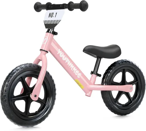 Miniatura 9 de Bicicleta de equilibrio de 12 pulgadas para niños de 1 a 3 años, bicicleta sin pedales con asiento ajustable sin herramientas, montaje rápido, Azul