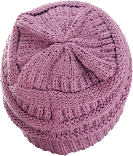 Miniatura 205 de C.C Trendy Warm Chunky Soft Stretch Cable Knit Beanie
