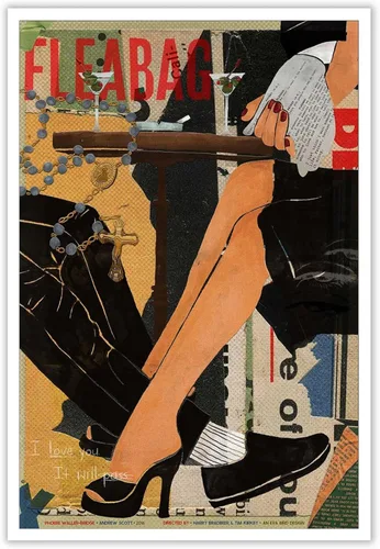 Póster Colorido Retro de Moda Fleabag Divertido I Love You Is Will Pass Arte de Pared en Lienzo Decoración Funky para Carrito de Bar Impresiones