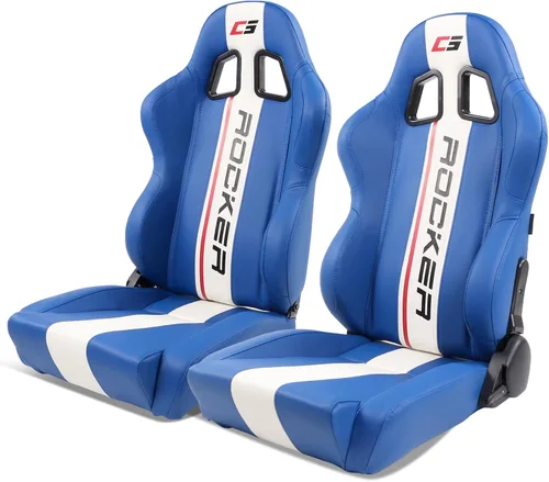 Miniatura 22 de IKON MOTORSPORTS, Asiento universal de carreras PU + cuero de carbono + gamuza, con deslizadores dobles, asiento deportivo reclinable negro