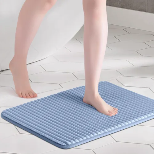 FRESHMINT - Alfombra de baño de espuma viscoelástica ultrasuave con carbón activado, 17 x 24 pulgadas, tapete para baño antideslizante, alfombras