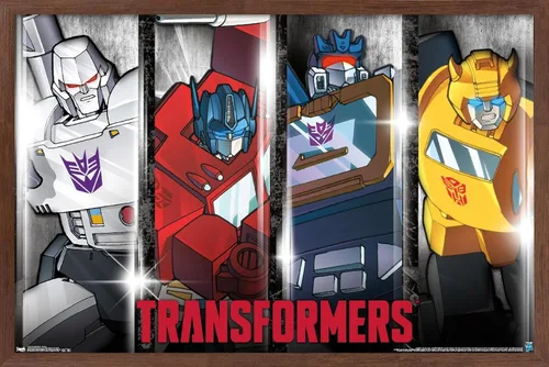 Miniatura 10 de Trends International Hasbro Transformers - Póster de pared clásico, 14.725 x 22.375 pulgadas, versión enmarcada de madera de granero