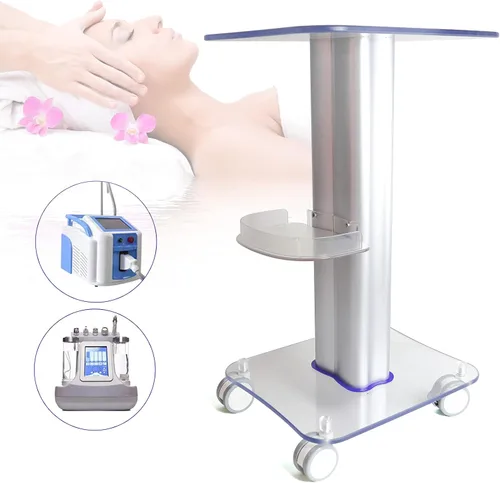 Miniatura 4 de Carrito de salón de belleza, carrito rodante de acrílico con bandeja adicional, capacidad de 135 libras, almacenamiento de spa para instrumentos