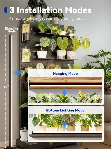 Miniatura 6 de GLOWRIUM Luces de cultivo para plantas de interior, luces de cultivo de plantas verticales de 36W con temporizador automático, luz de cultivo LED