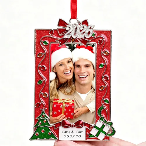 Miniatura 12 de FKOG 2025 Adornos de Árbol de Navidad con Marco de Fotos, Adornos Colgantes de Árbol de Navidad para Familia, Personas Mayores, Deportes, Escuela