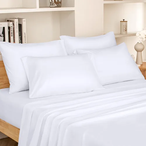 Miniatura 19 de HOMEIDEAS Sábanas de cama tamaño King – Juego de 6 piezas (dorado) – Sábanas de microfibra cepillada extra suave 1800, bolsillo profundo, sin