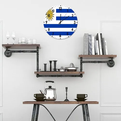 Miniatura 757 de Cheyan Reloj de pared con bandera de Canadá de 12 pulgadas, silencioso, sin tictac, de PVC, funciona con pilas, reloj redondo decorativo, regalo