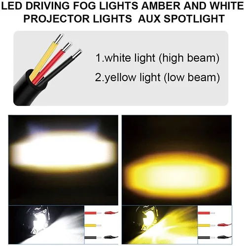 Miniatura 6 de Luces LED para cápsulas, luces LED todoterreno de 60 W, 6000 lm, ámbar/amarillo, blanco, de doble color, antiniebla, luces de trabajo auxiliares