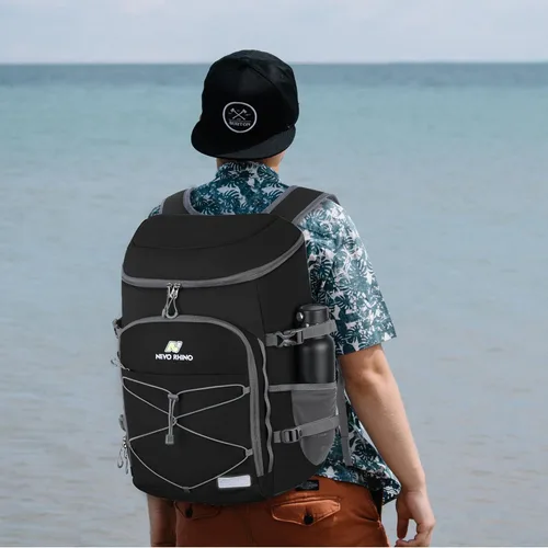 Miniatura 7 de N NEVO RHINO Mochilas Enfriadoras Aisladas a Prueba de Fugas 36/54 Latas, Mochila Enfriadora Aislada Portátil Ligera Impermeable para Hombres y Negro