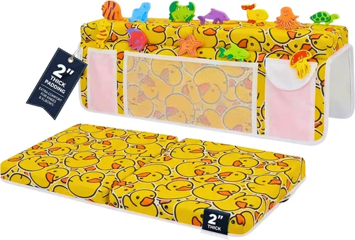 Miniatura 12 de Supa Ant Rodillero de baño – 8 ventosas y acolchado de 1.5 pulgadas. Almohadilla de baño certificada no tóxica para bañera y 5 organizadores
