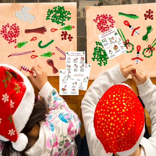 Miniatura 7 de AouEtnay - 36 piezas de kits de adornos navideños con cuentas para manualidades navideñas para niños y adultos, cuentas navideñas DIY con tres