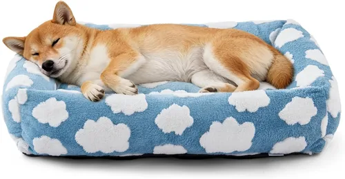 Miniatura 13 de JOEJOY Cama mediana para perros de tamaño mediano, cama ortopédica rectangular lavable para mascotas con funda de cremallera extraíble, bonita cama