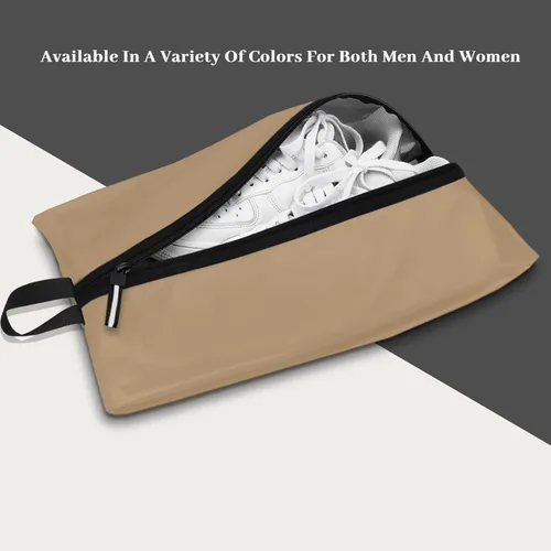 Miniatura 7 de Shoe Bag Water-Resistant, Travel Friendly Golf Shoe Bag with Zipper for Sports Ideal for Gym,Spikes,Golf,Tennis (Beige, 1-Pack)