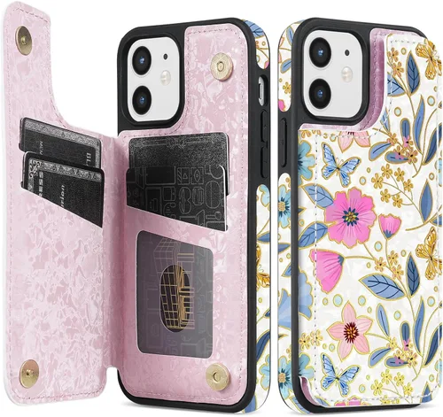 Miniatura 44 de NNH Funda tipo cartera compatible con iPhone Xs Max con bloqueo RFID, ranuras para tarjetas, folio de piel sintética, función atril, doble cierre