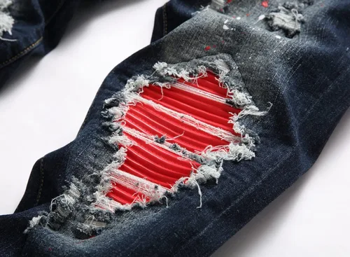 Miniatura 4 de AITITIA Jeans elásticos rasgados de ajuste regular para hombre