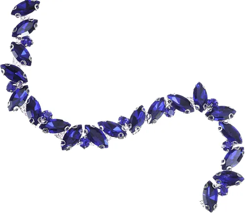 Miniatura 18 de uxcell Borde de cadena de diamantes de imitación de 1 yarda, aplique de cadena de cristal brillante de 0.394 pulgadas para costura, joyería